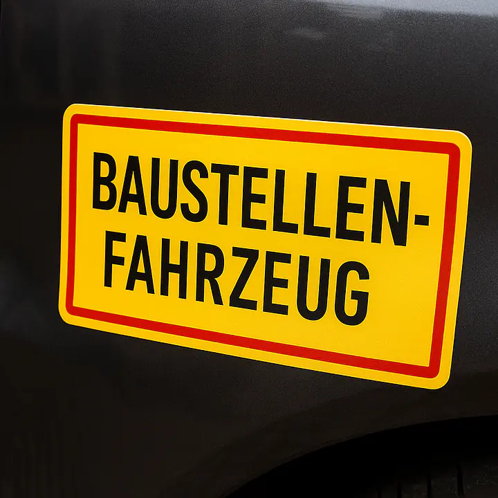 baustellen fzg aufkleber
