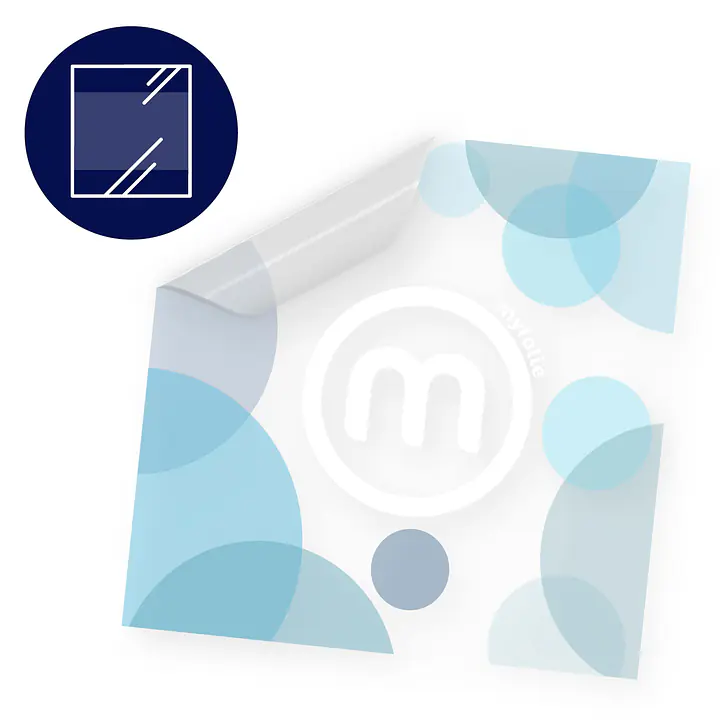 Weißdruck auf transparente monomere Klebefolie - Master