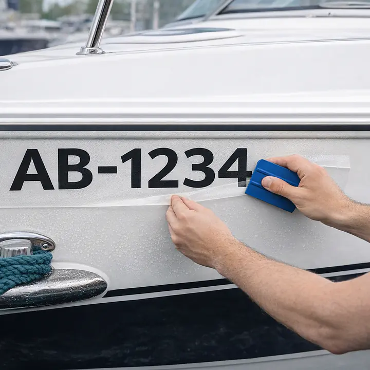 Bootskennzeichen als Klebeschrift - Master