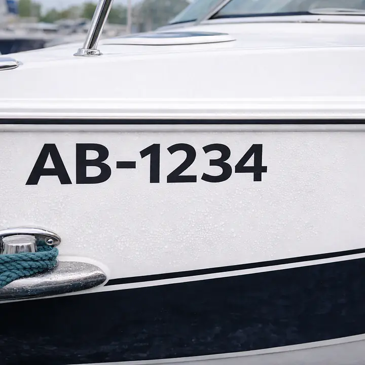 Bootskennzeichen als Klebeschrift - Master