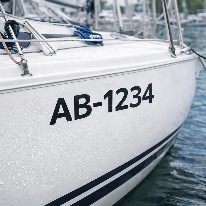 Bootskennzeichen als Klebeschrift - Master
