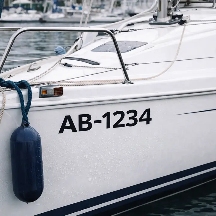 Bootskennzeichen als Klebeschrift - Master