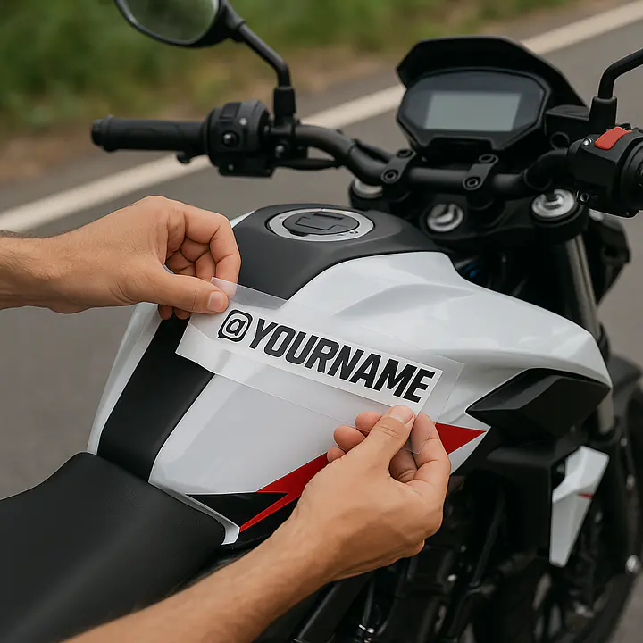 Motorrad Beschriftung als Klebeschrift - Master