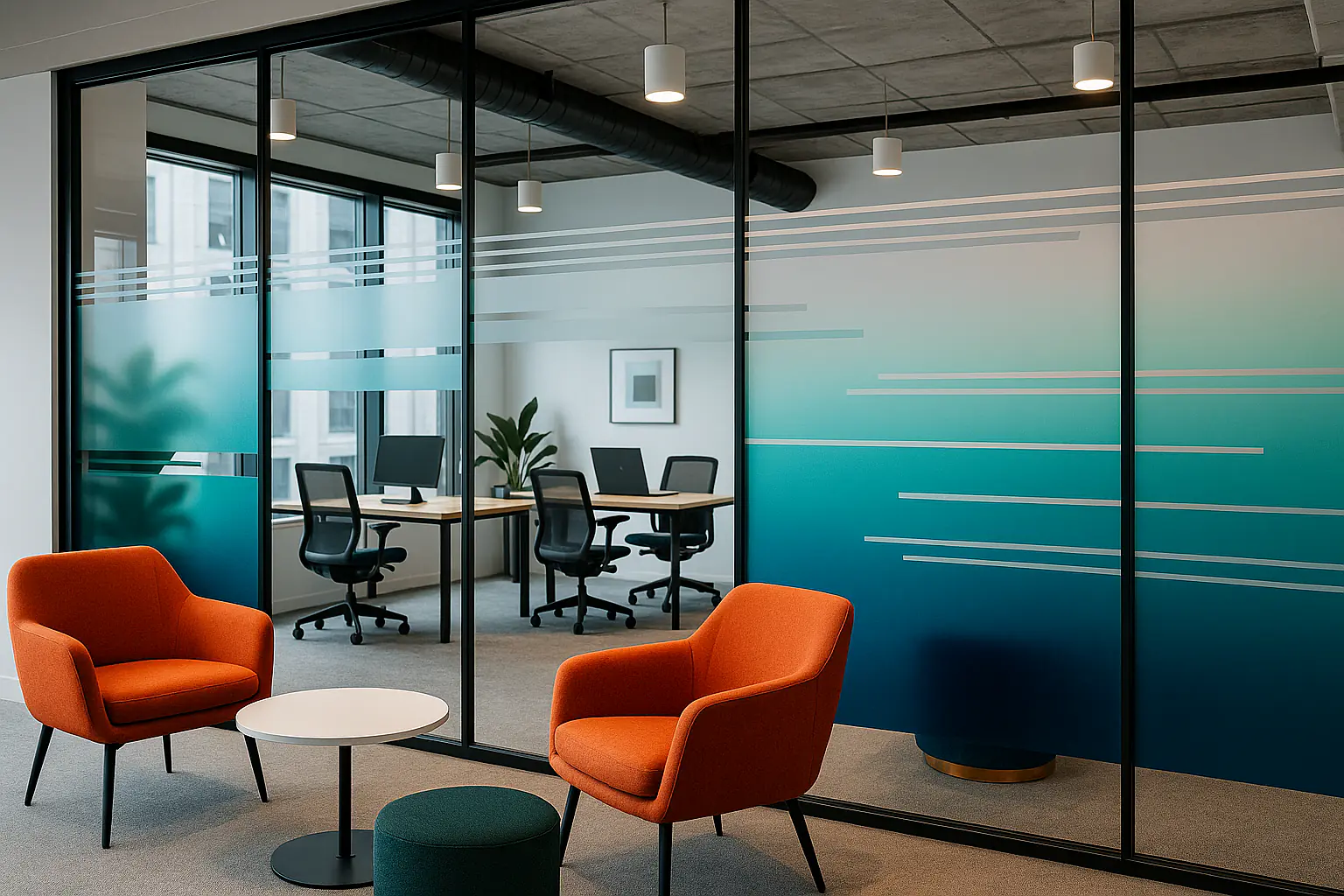 frosted glass example colored