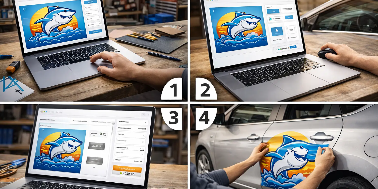 Autoaufkleber bestellen in 4 Schritten