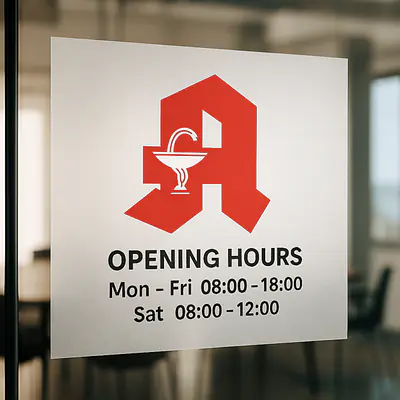 Milchglasfolie mit Logodruck primary image