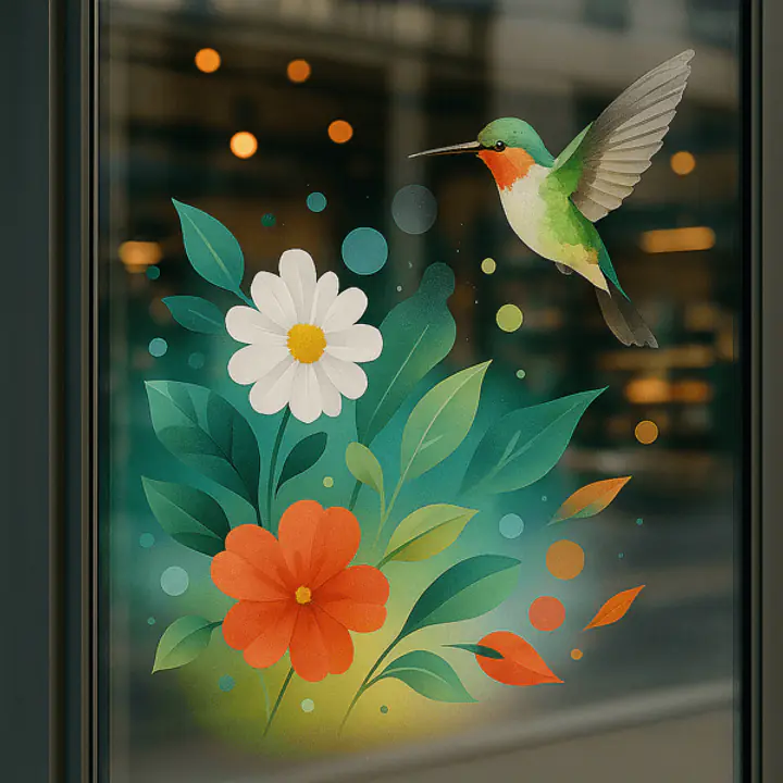 Adesivo per vetrine con stampa bianca - Master