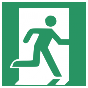 Sicherheitsaufkleber Rettungsweg/Notausgang rechts