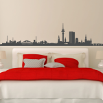 Skyline von Frankfurt auf Klebefolie als Wandtattoo