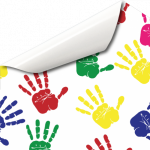 Bunte Handabdrücke Kinderzimmer Wandtattto